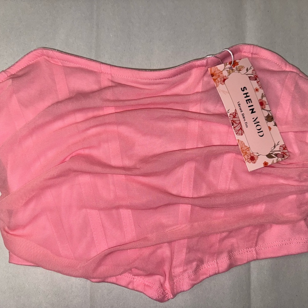 NWT SHEIN Pink Bandeau Corset Top - Medium